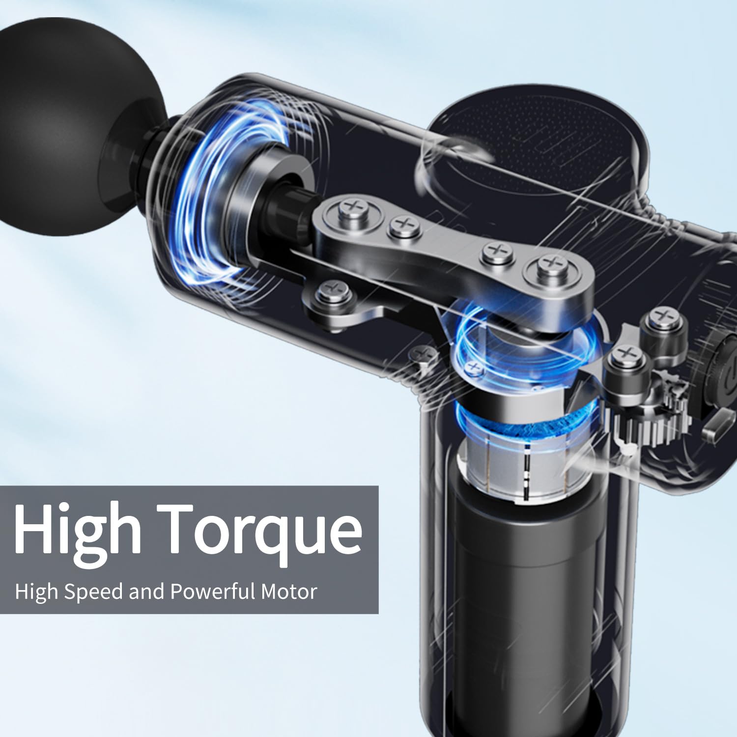 LEERCON massage gun features a silent brushless motor for smooth operation.
