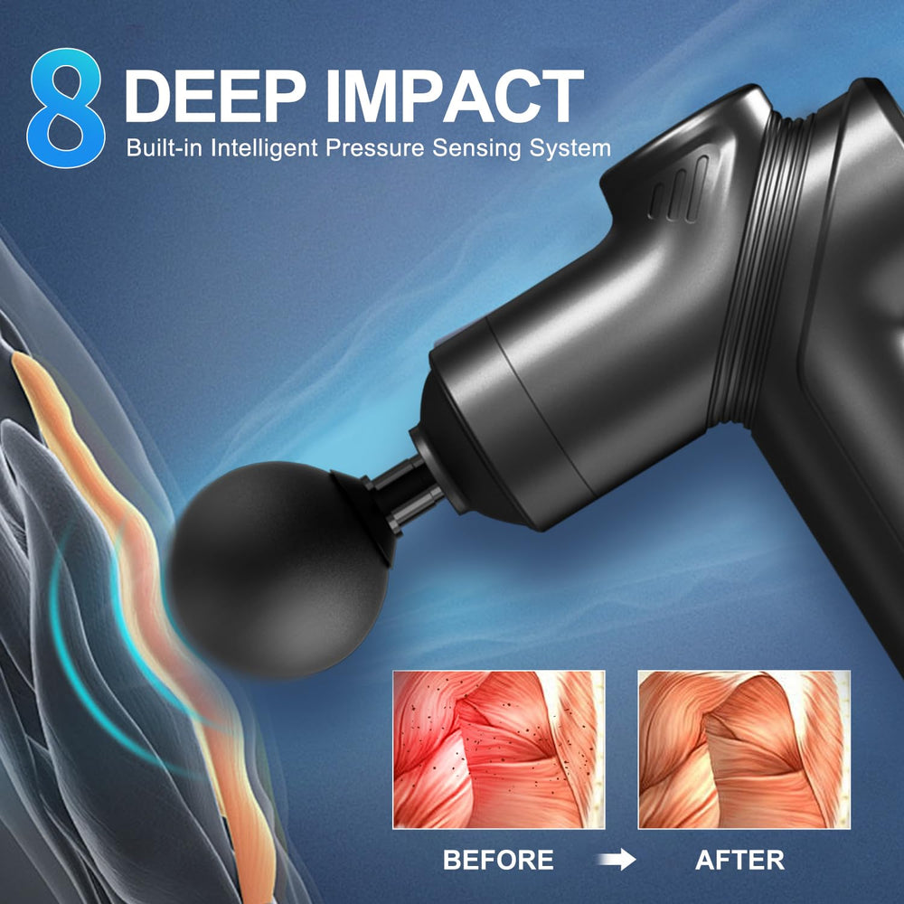 LEERCON massage gun smart pressure sensor adapts intensity for deeper release.