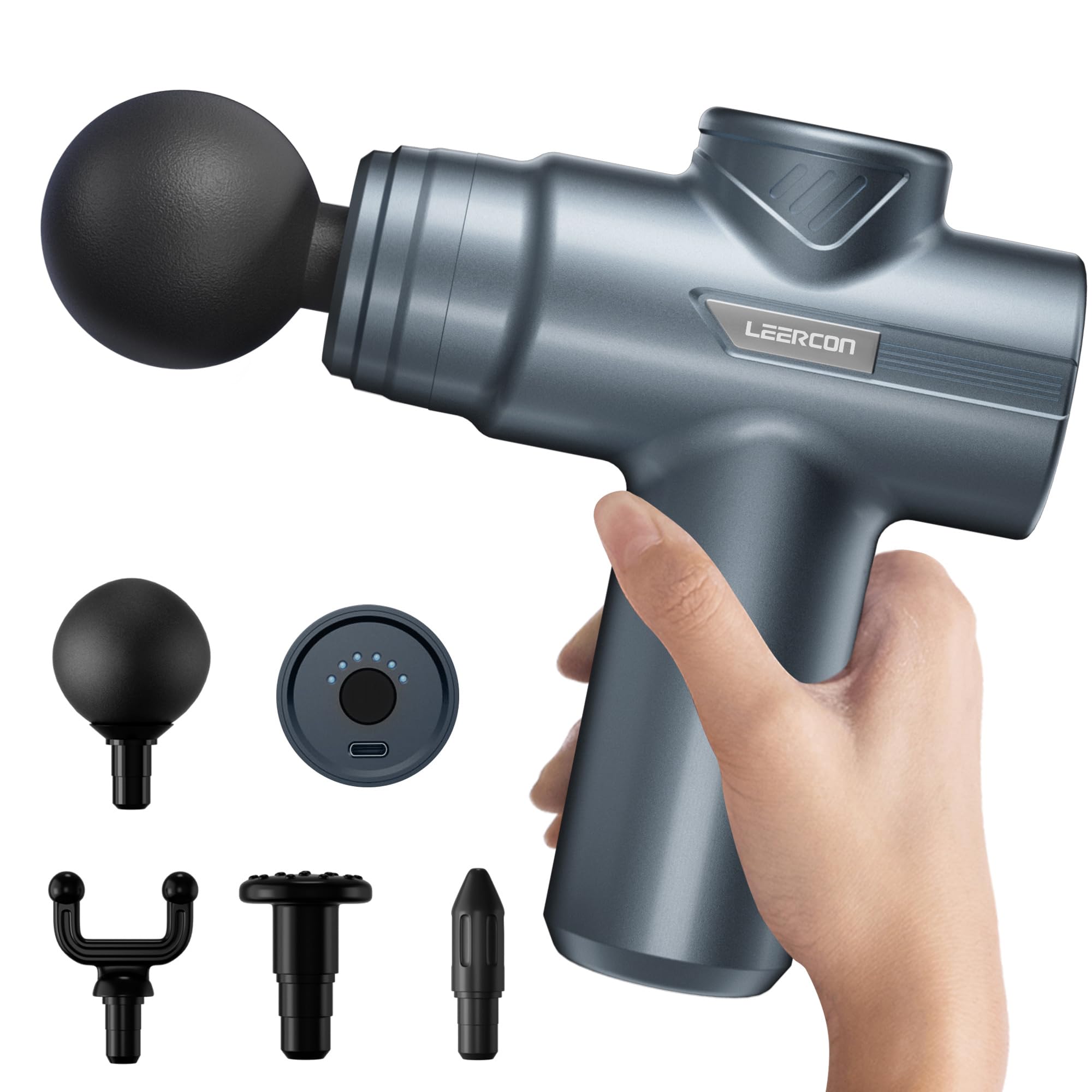 LEERCON Mini Massage Gun with compact design for easy at-home relief.