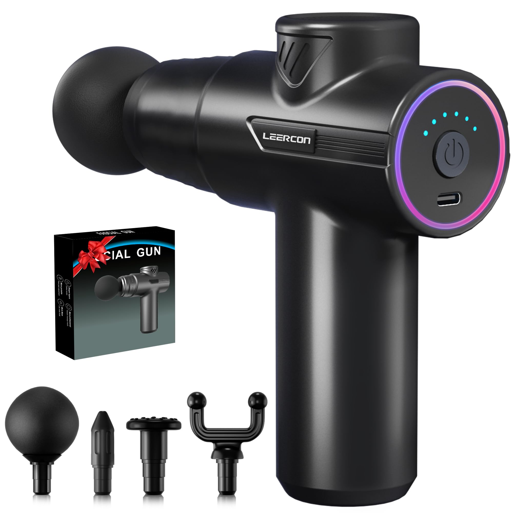 LEERCON mini massage gun with pocket-size design for on-the-go muscle relief.
