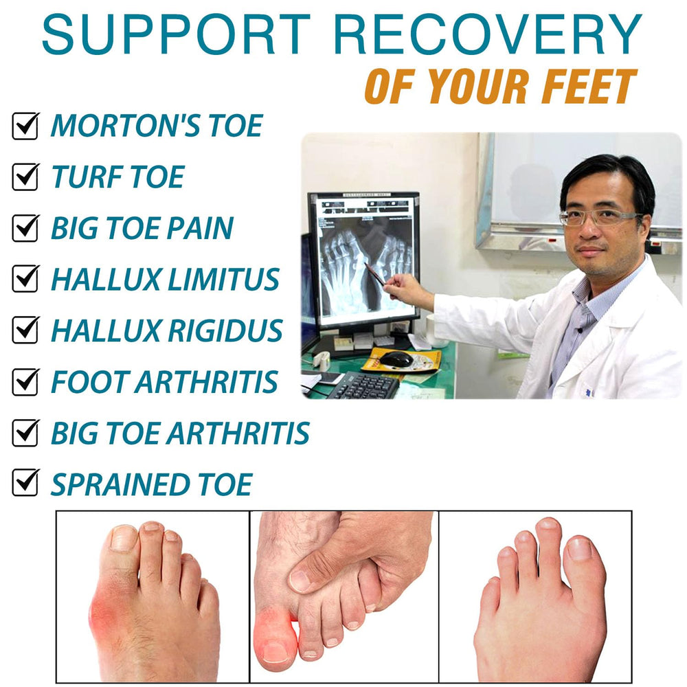 Leeuoe Morton's extension orthotic left foot placement provides arch support.