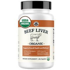 Left Coast Performance beef liver capsules bottle for convenient daily nutrition.