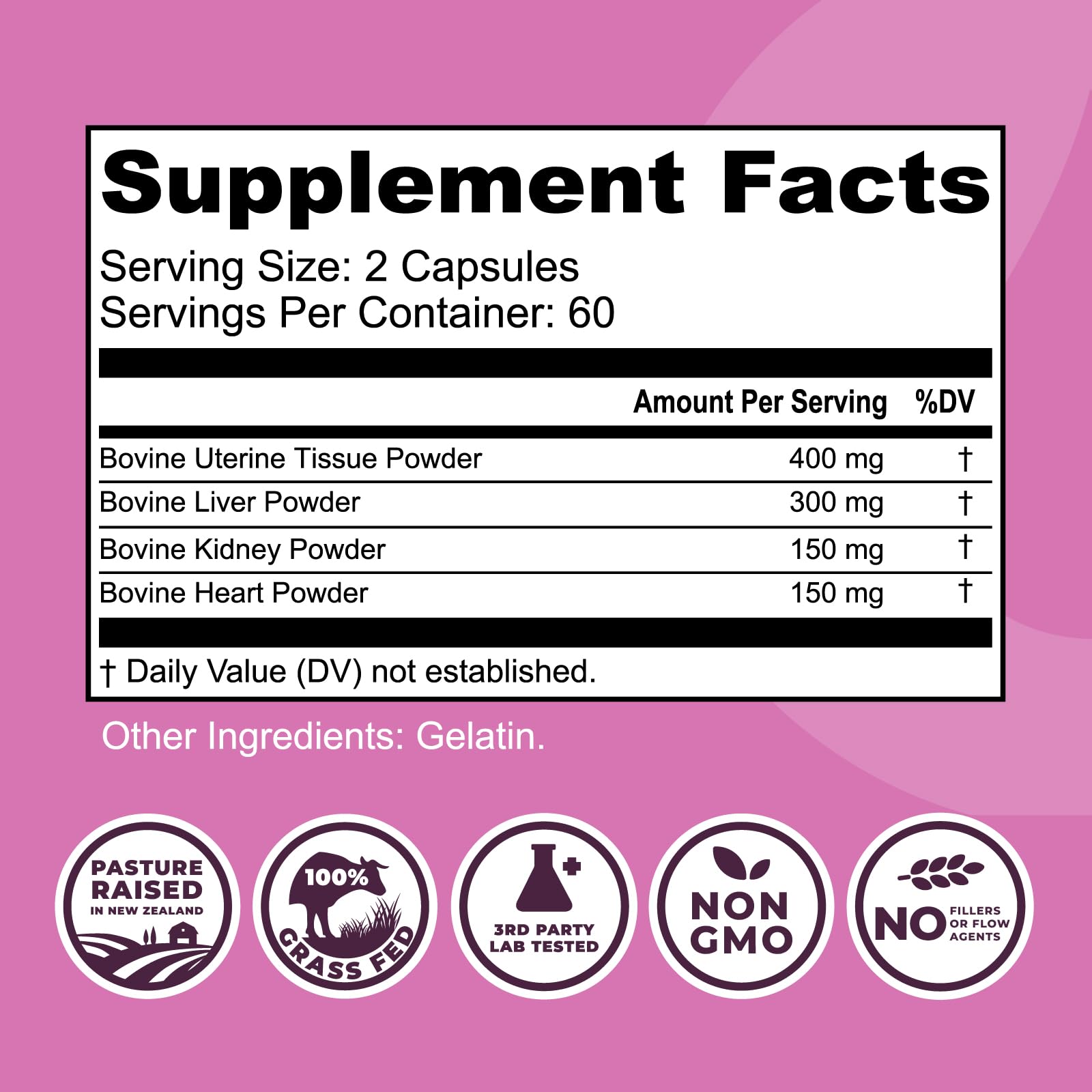 Close-up of Left Coast Performance capsules showing nutrient-dense organ blend for daily vitality