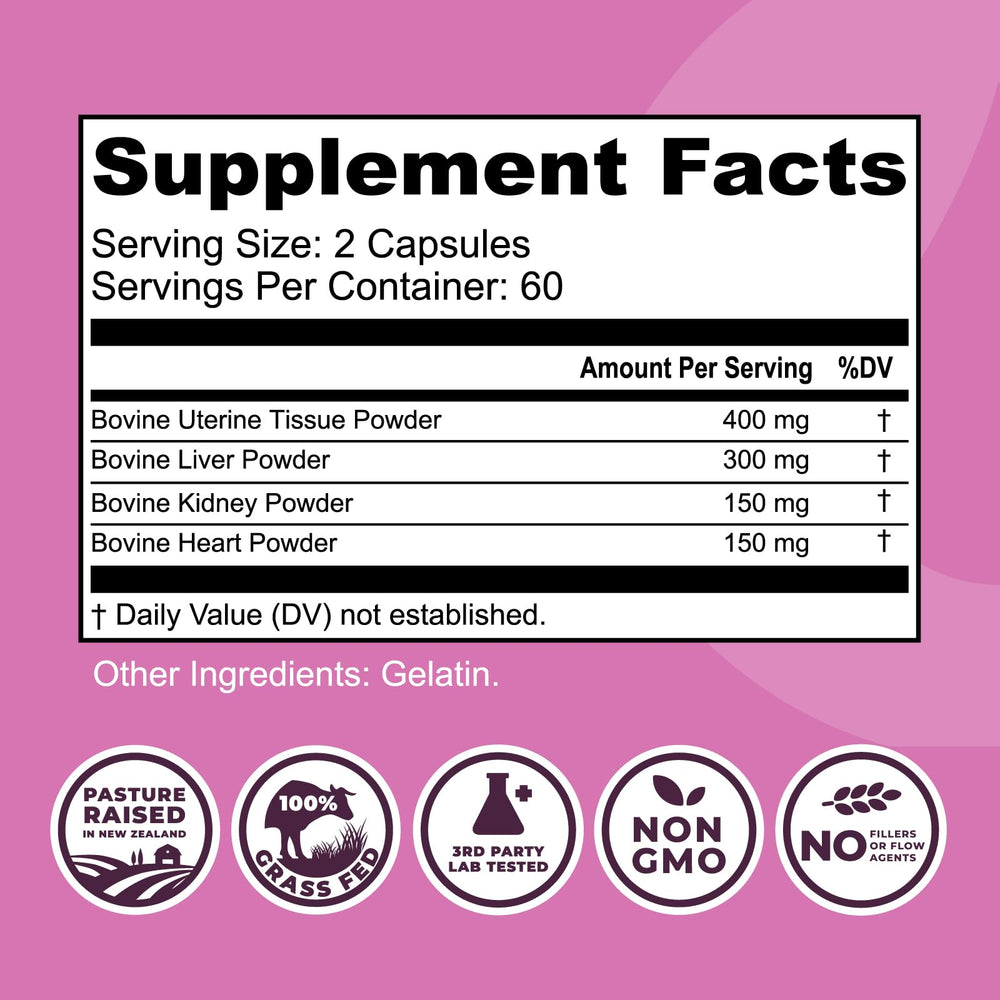 Close-up of Left Coast Performance capsules showing nutrient-dense organ blend for daily vitality