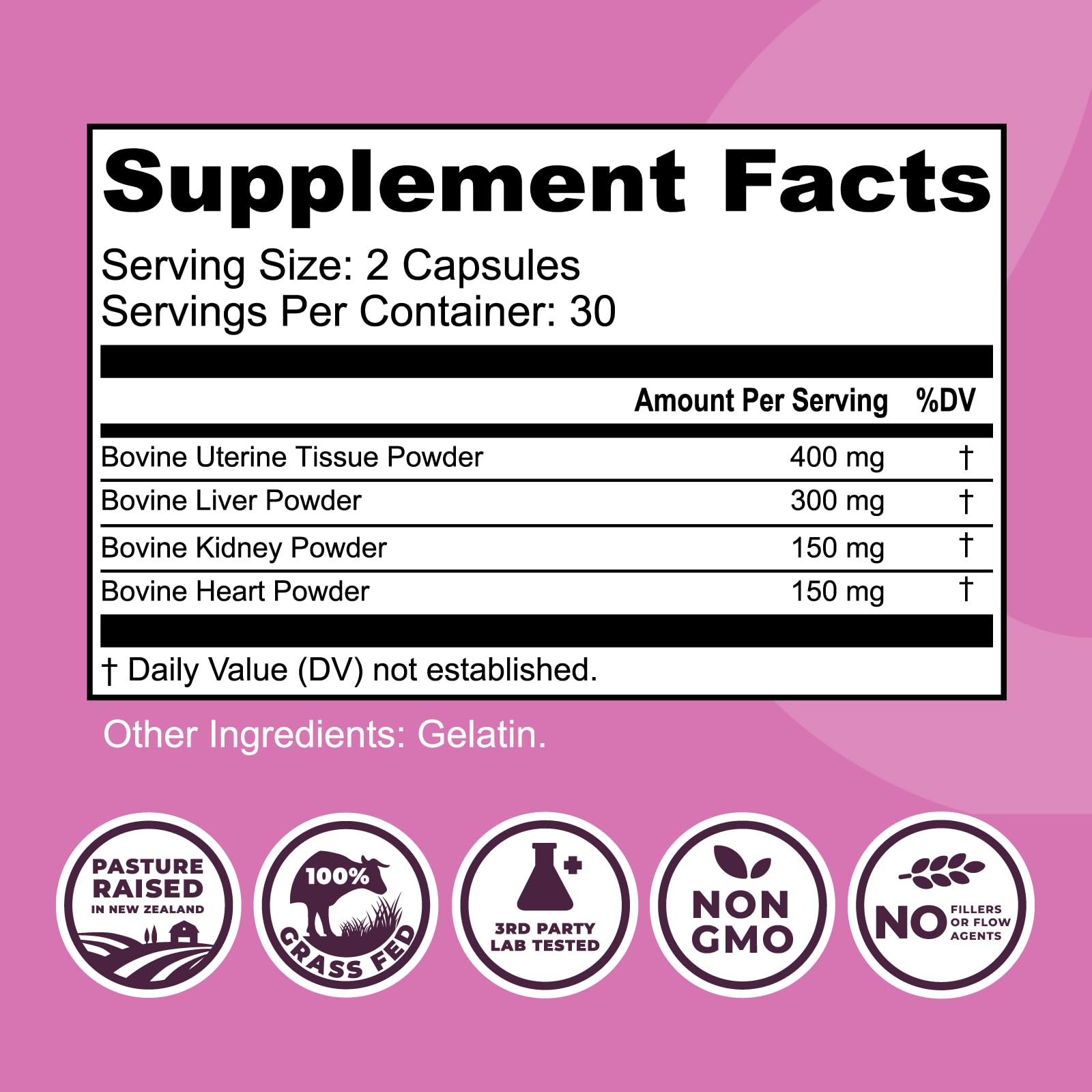 Left Coast Performance beef organ label close-up shows ingredients and nutrients for daily wellness.
