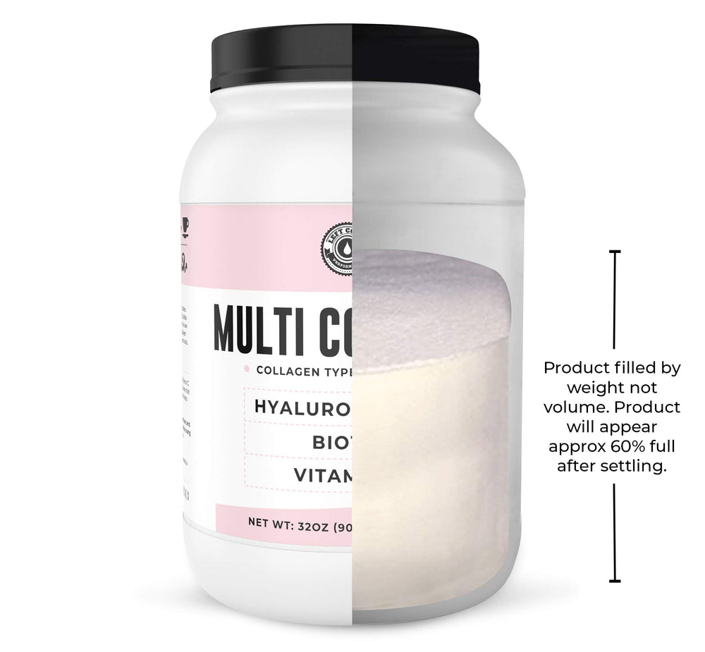 Left Coast Performance bottle close-up highlighting biotin and hyaluronic acid