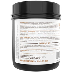 Nutrition panel highlighting non-GMO, dairy-free ingredients of the powder.