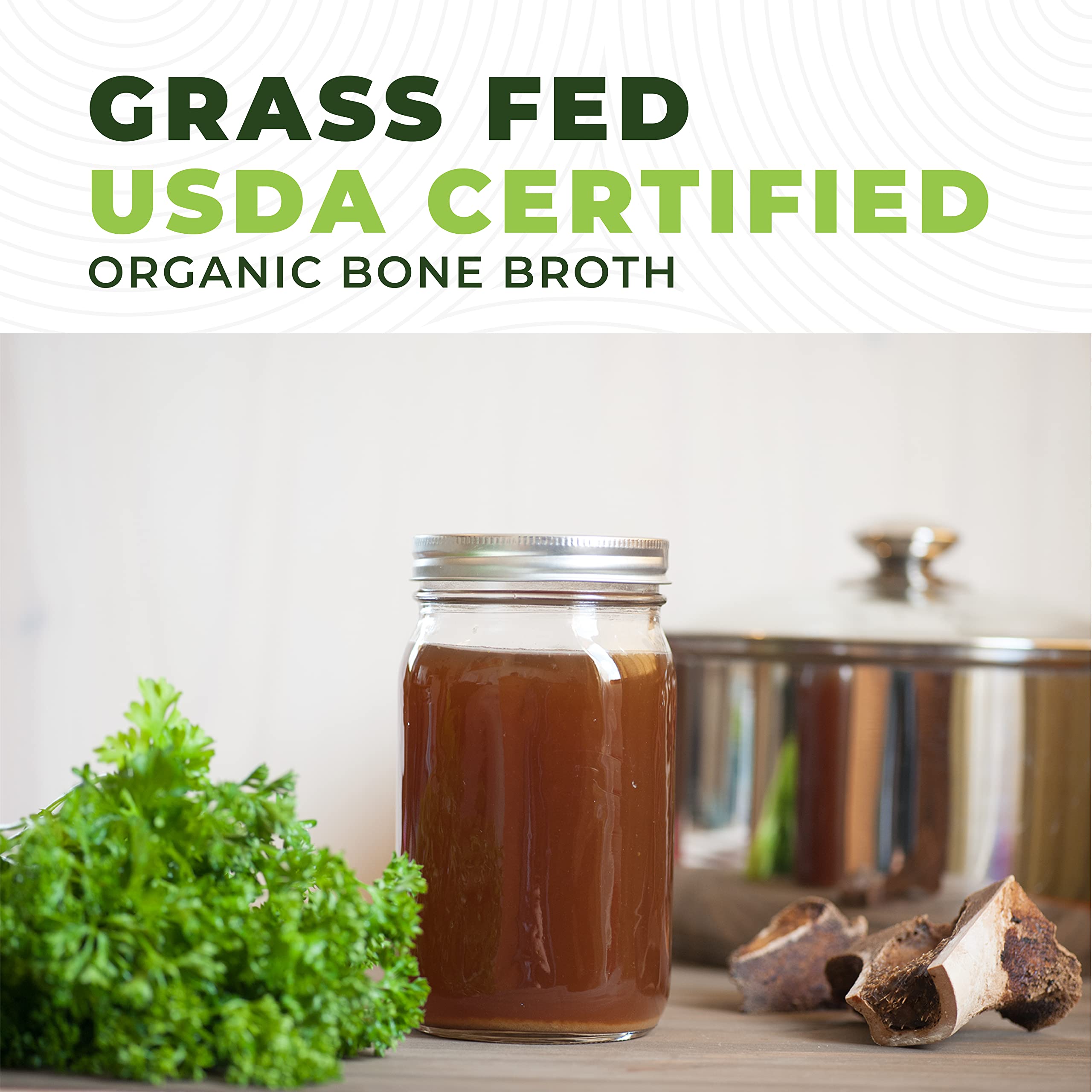 Left Coast Performance organic certification badge highlights trusted organic bone broth protein.