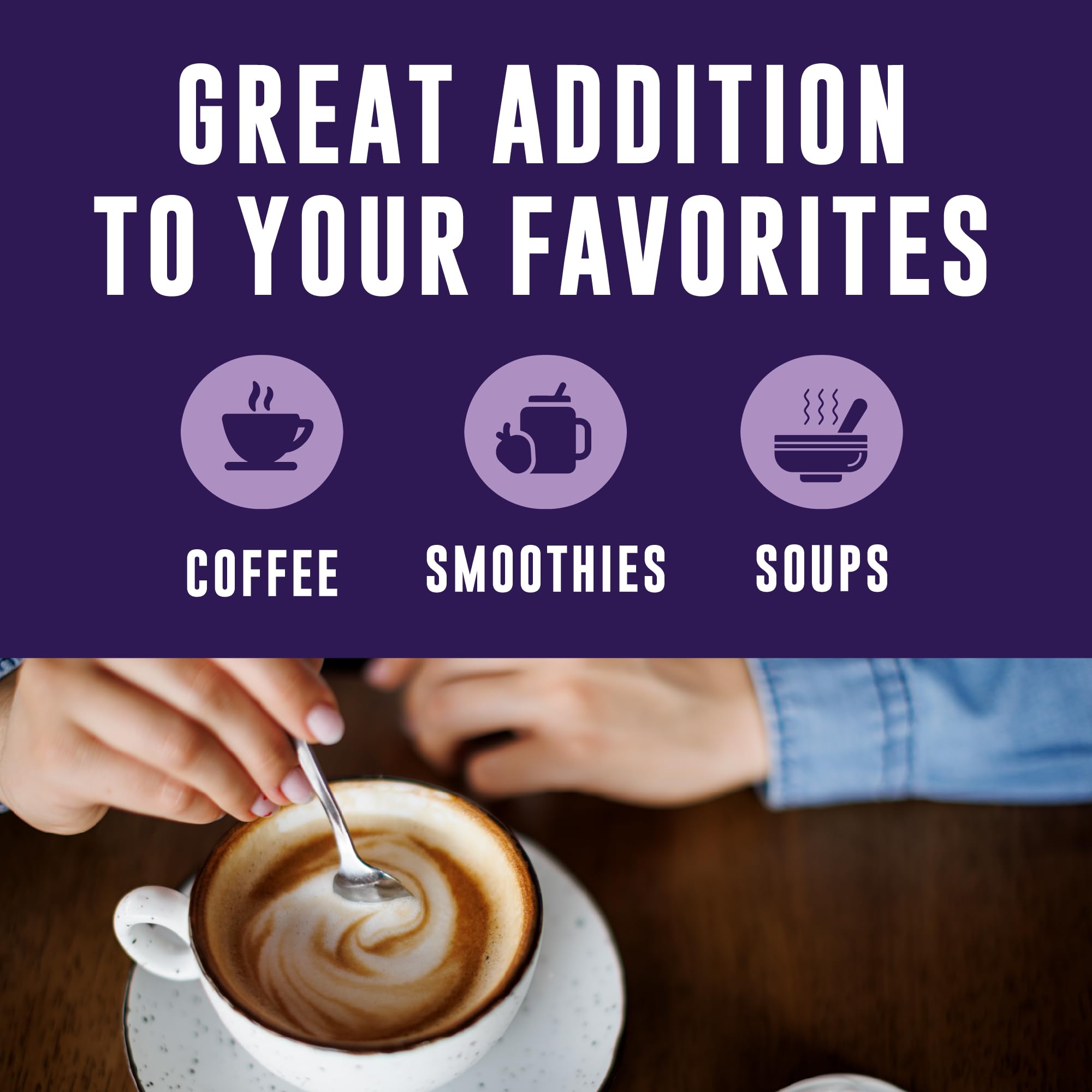 Left Coast Performance dairy-free bone broth powder pairing with meals.