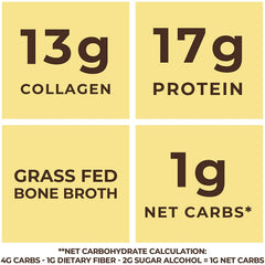 Left Coast Performance Vanilla Bone Broth Powder pour captures smooth mixing for shakes and recipes