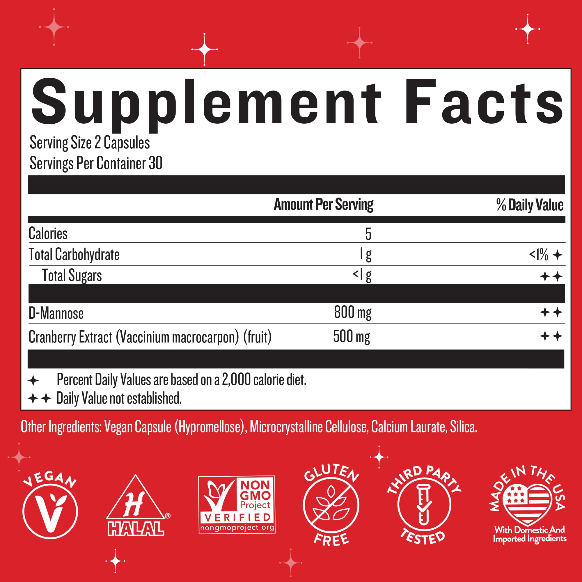 D-Mannose and cranberry powder image communicates natural support for the bladder