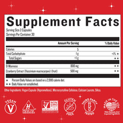 D-Mannose and cranberry powder image communicates natural support for the bladder
