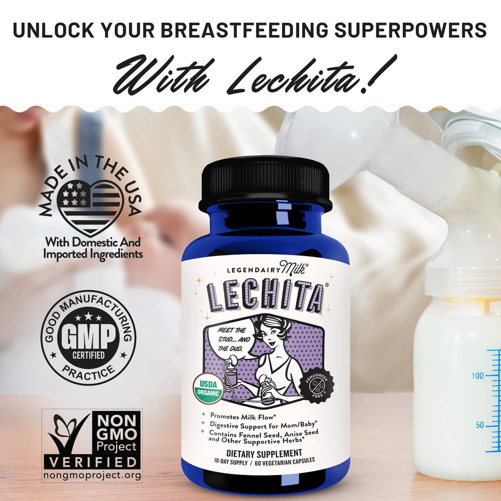 Legendairy Milk Lechita capsules closeup for easy daily lactation use.