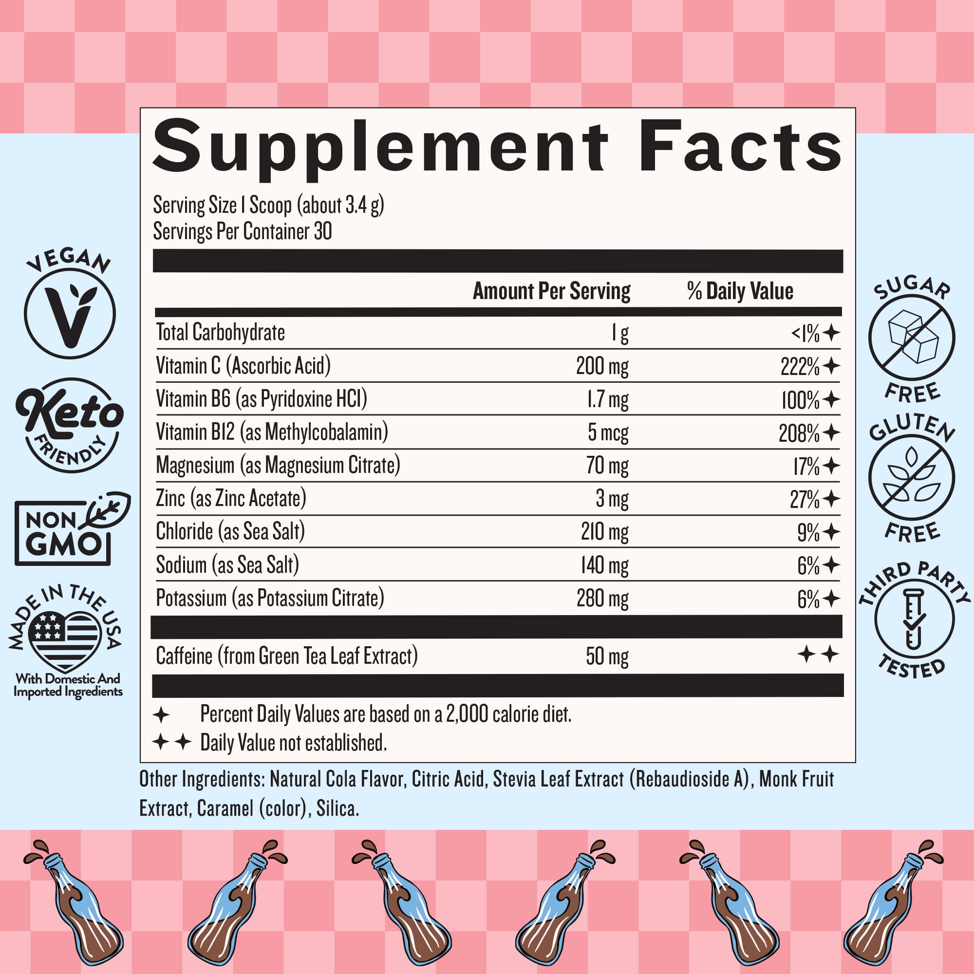 Legendairy Milk She's Electric cola powder pack showing easy hydration with clean energy.