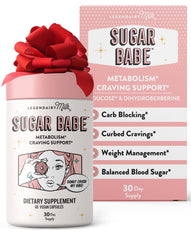 Legendairy Milk Sugar Babe bottle with capsules for appetite control and metabolism support.