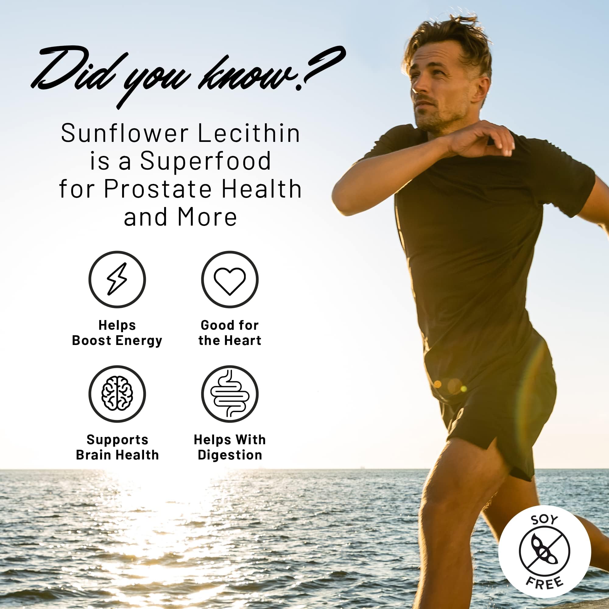 Legendairy Milk Sunflower Lecithin dosage illustration shows 1–3 softgels daily.