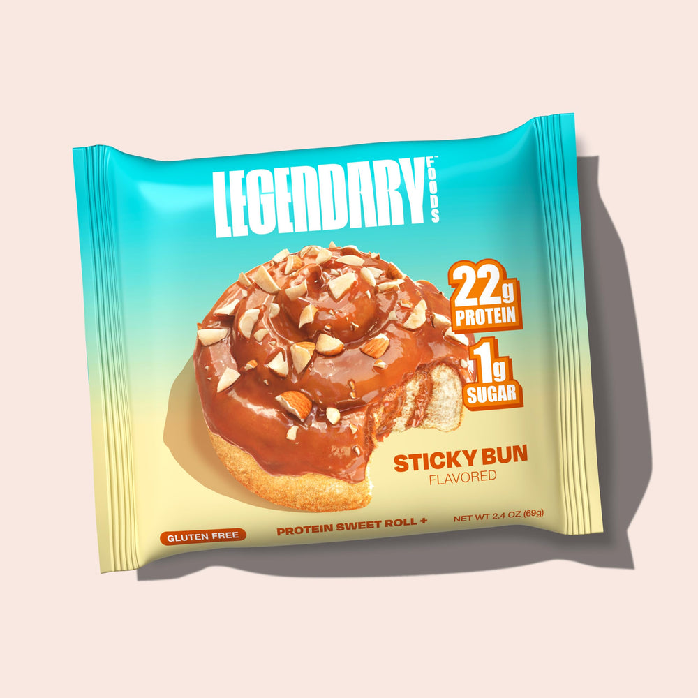 Legendary Foods Cinnamon Roll bar gluten-free label appeals to gluten-free shoppers.