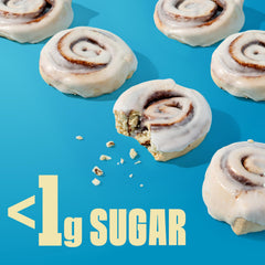 Legendary Foods Cinnamon Roll bar ingredients include whey isolate, micellar casein, and collagen.