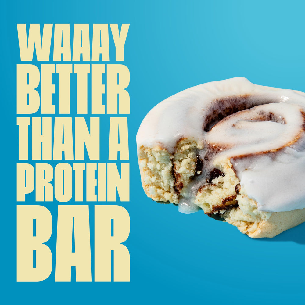 Legendary Foods Cinnamon Roll bar microwaved for 10 seconds to soften texture.