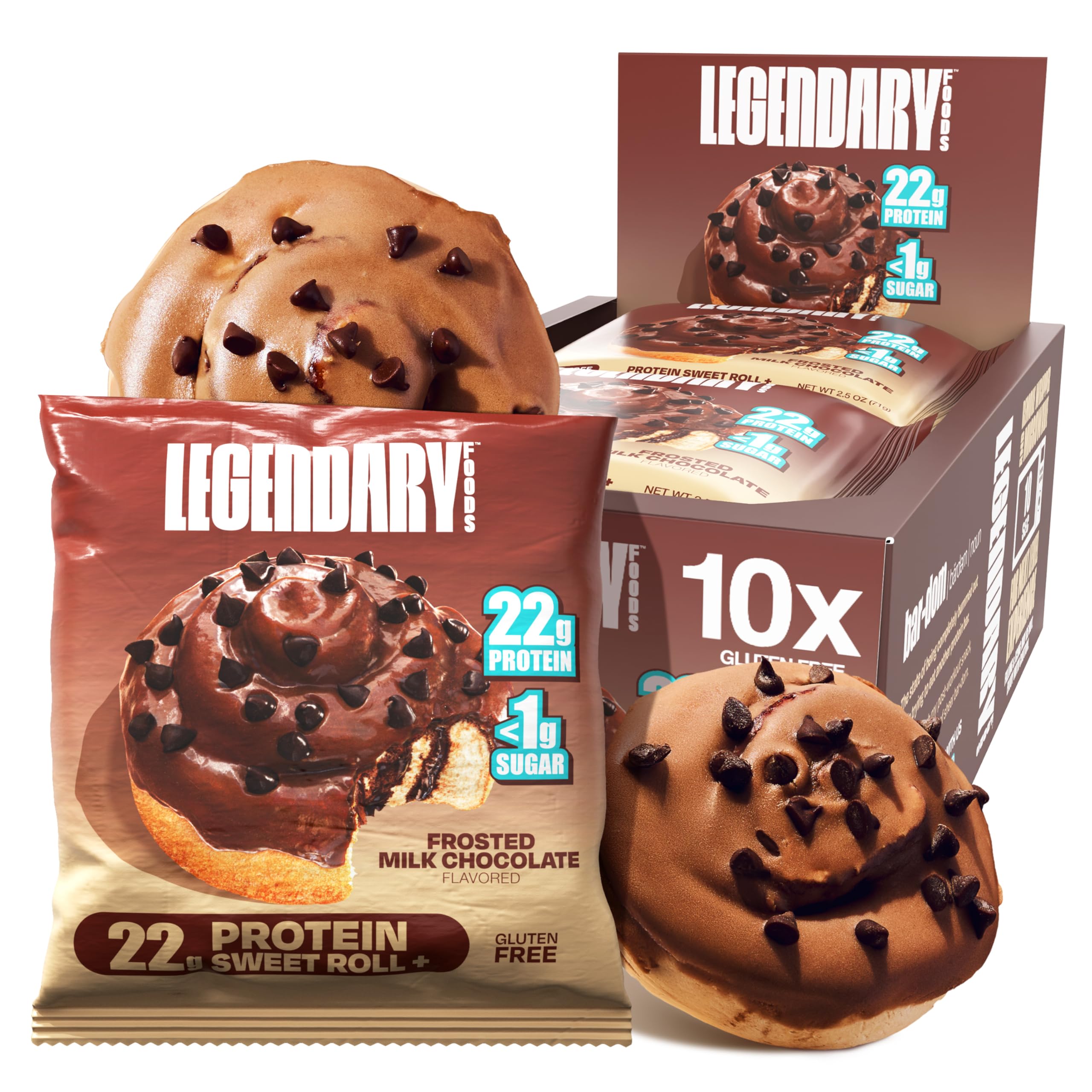 Legendary Foods Cinnamon Roll Protein Bar solo, high-protein snack for workouts
