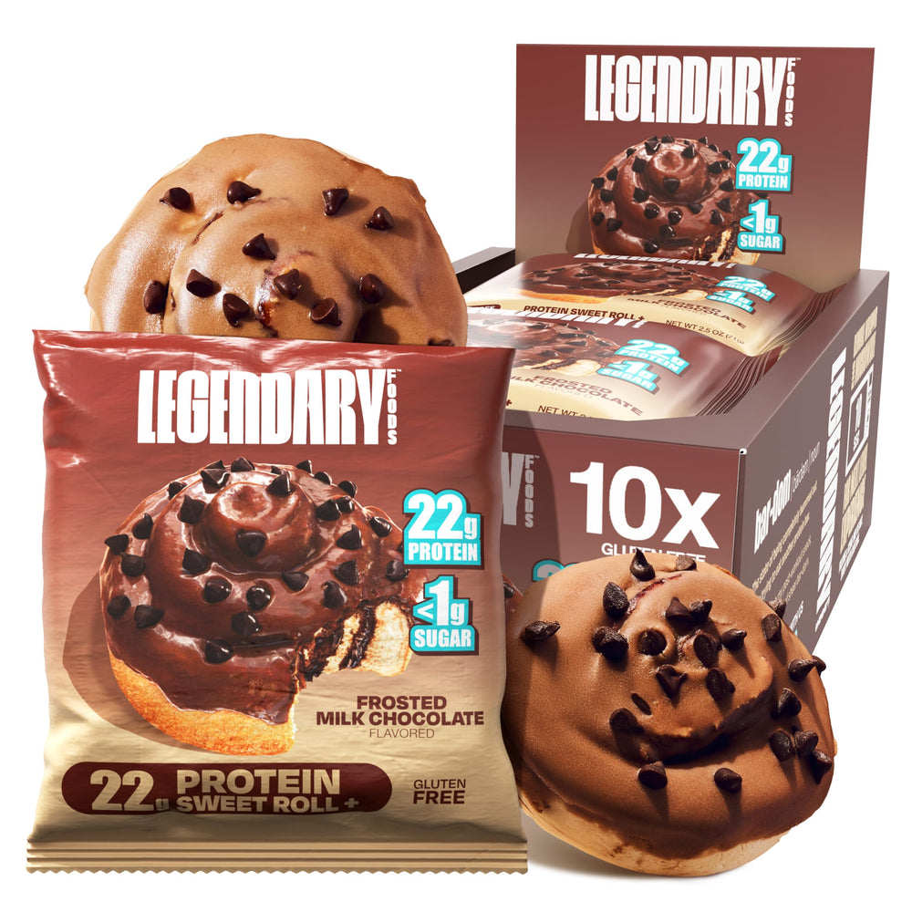 Legendary Foods Cinnamon Roll Protein Bar solo, high-protein snack for workouts