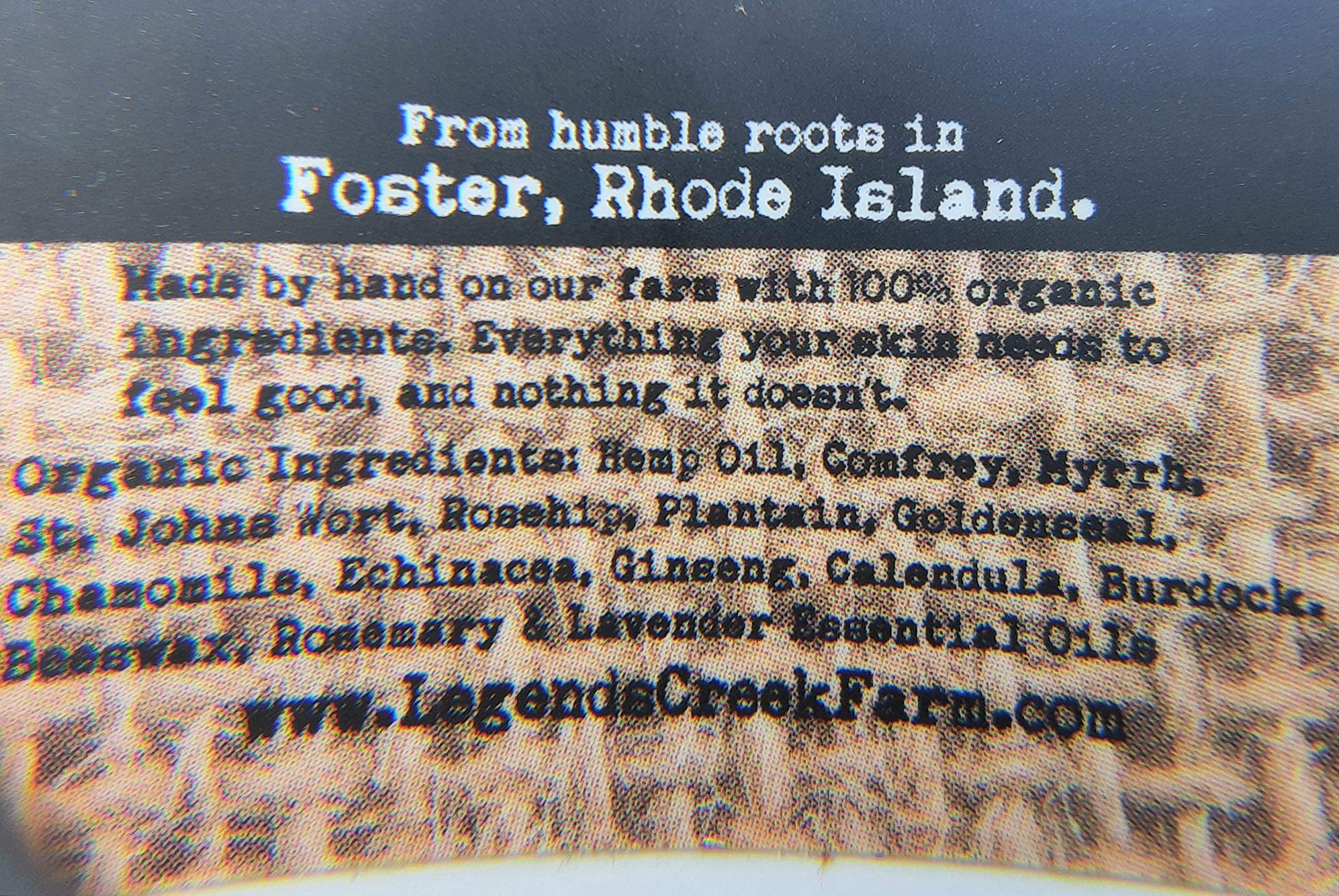 Legend's Creek cruelty-free badge reinforces ethical skincare choice.
