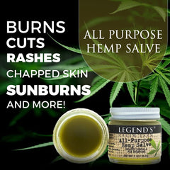Legend's Creek hemp oil ingredient panel highlights omega-rich moisturization.