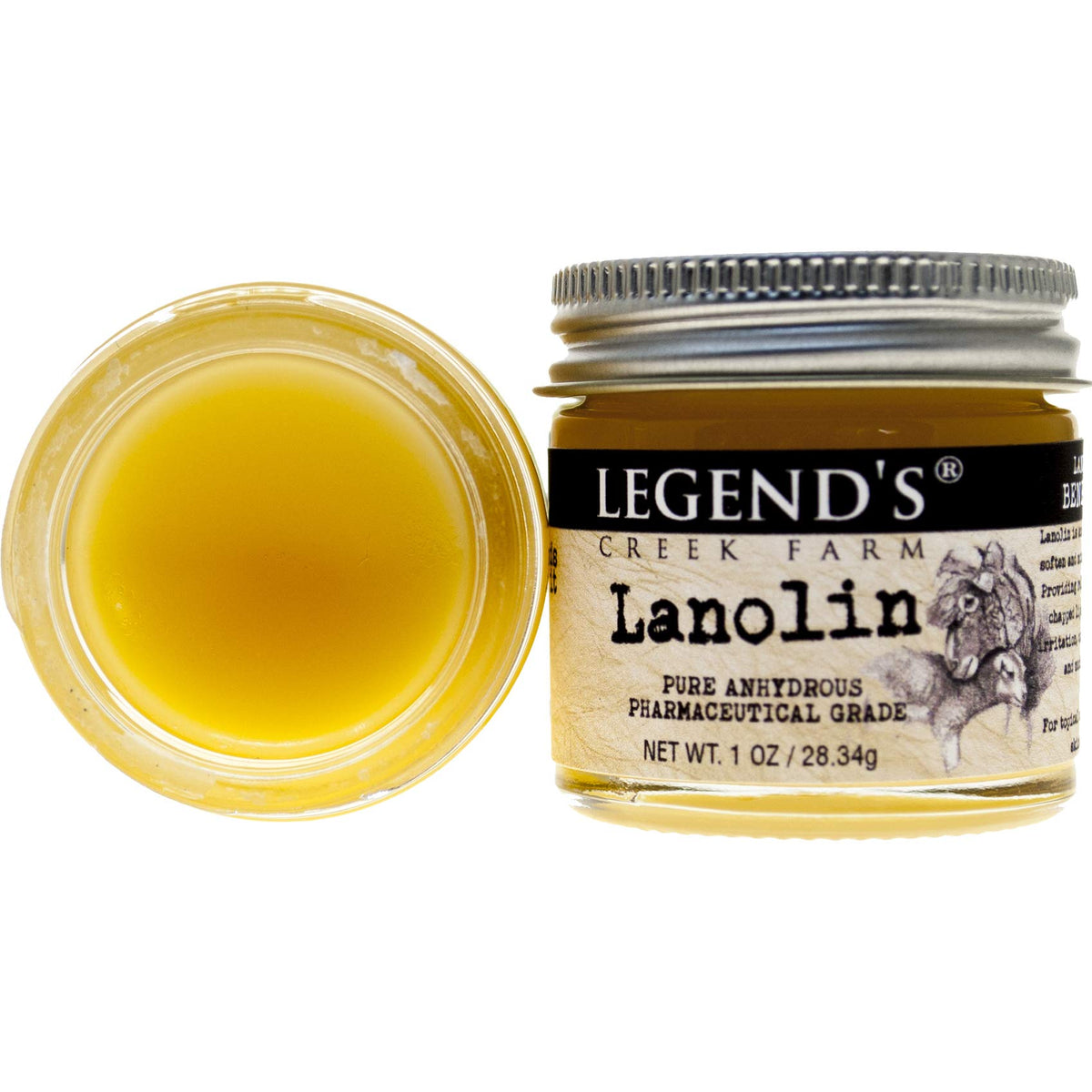 Legend's Creek Farm Nipple Balm bottle shows pure lanolin for lasting moisture