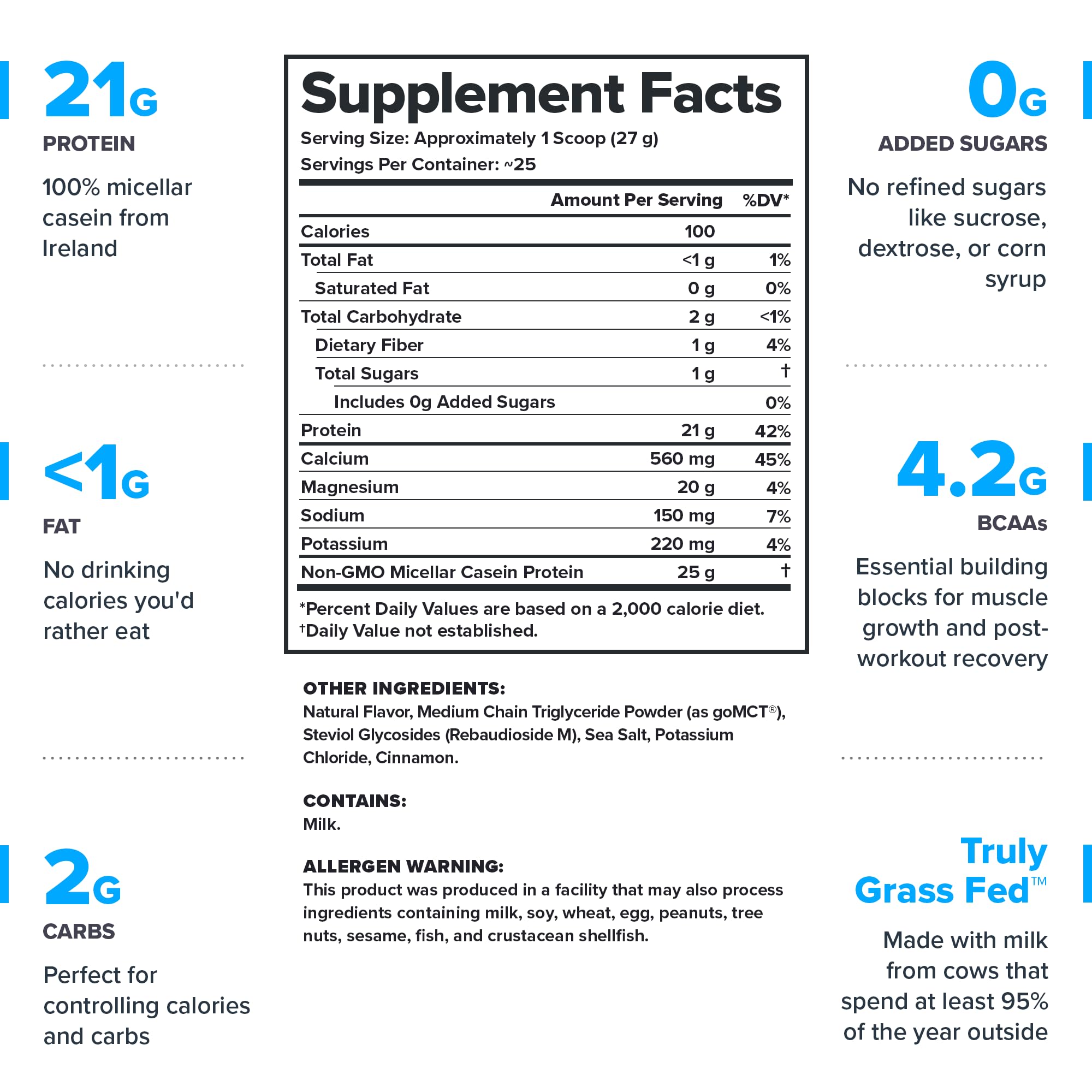 LEGION Casein+ Cinnamon Cereal scoop closeup shows convenient serving for daily protein.
