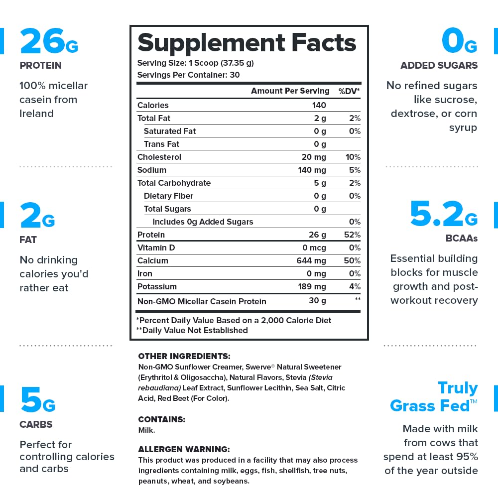 LEGION Casein Powder Strawberry scoop for convenient daily protein support