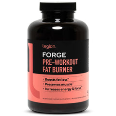LEGION Forge Fasted Fat Burner bottle front view for workout support