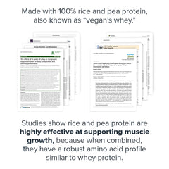 LEGION Plant+ rice and pea blend label explains ingredients and allergen notes.