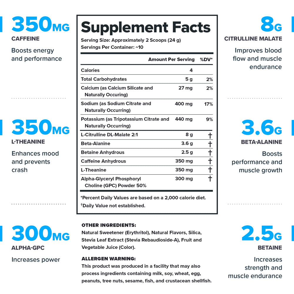 LEGION Pulse Fruit Punch scoop shows precise measurement for consistent servings.