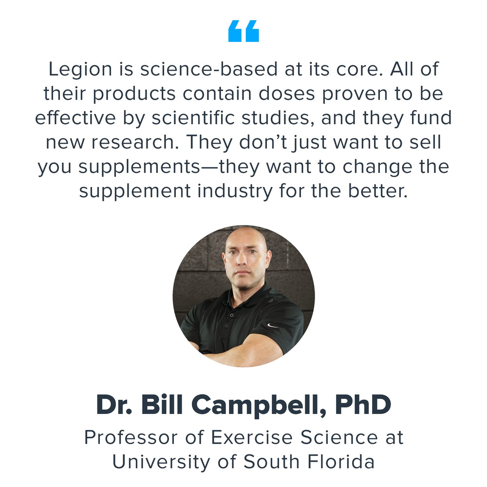 Ingredient line on LEGION Pulse showing beta-alanine, citrulline, alpha GPC