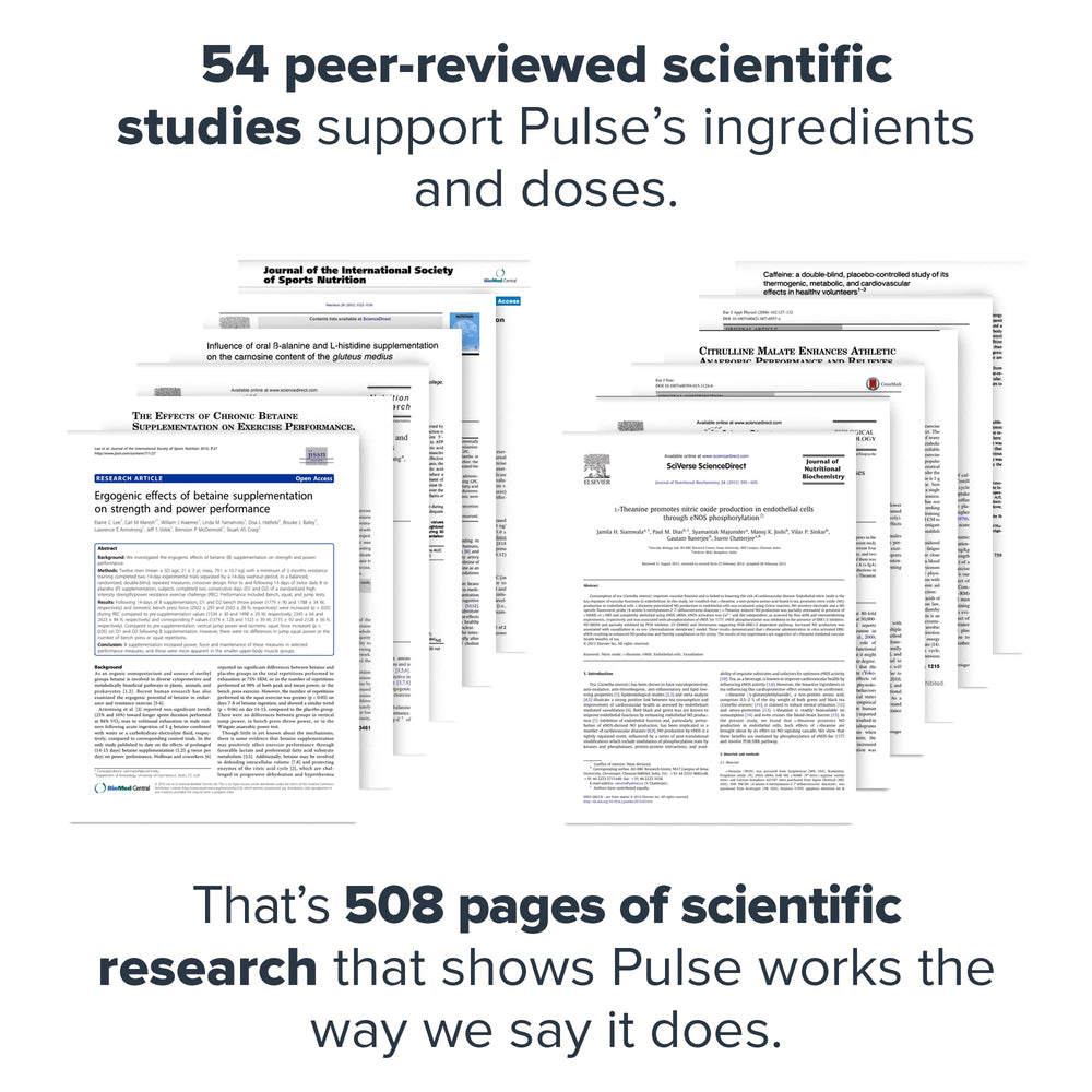 LEGION Pulse ingredients panel highlights citrulline, beta-alanine, alpha-GPC.