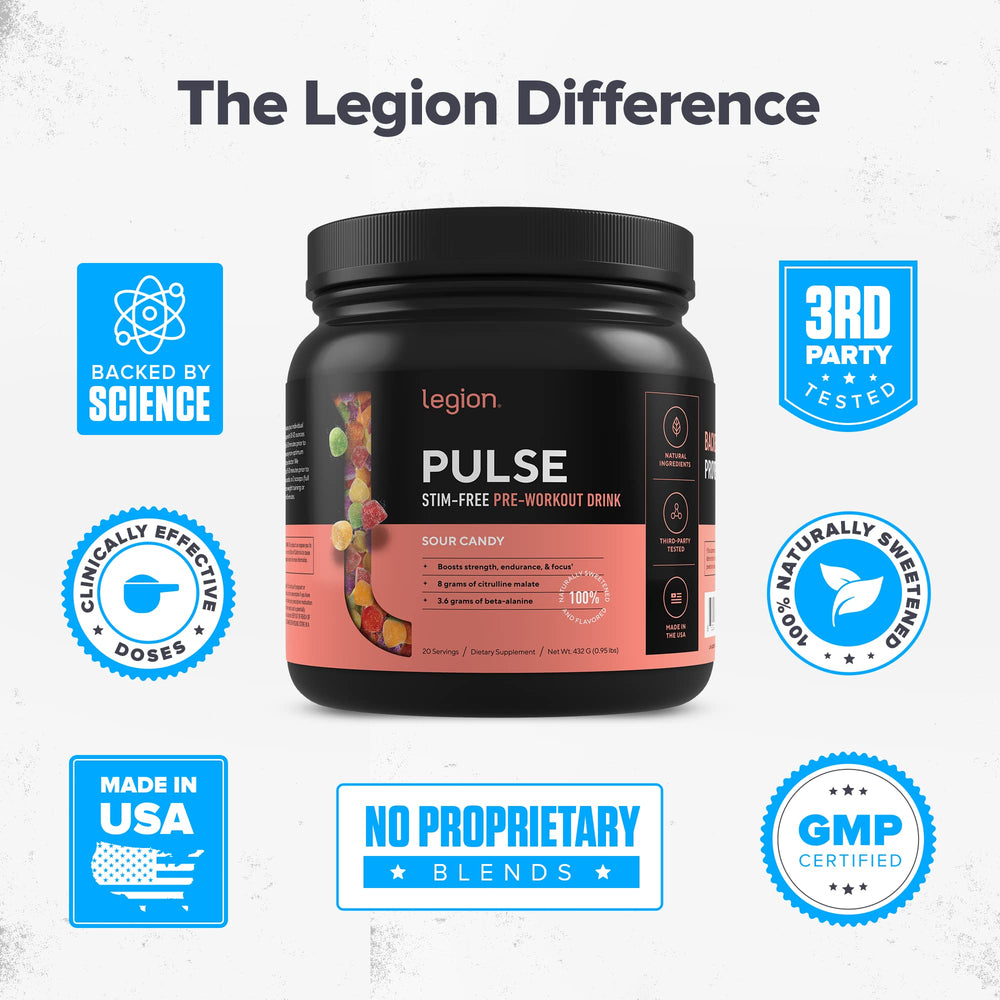 LEGION Pulse lab testing badge signals purity and potency.