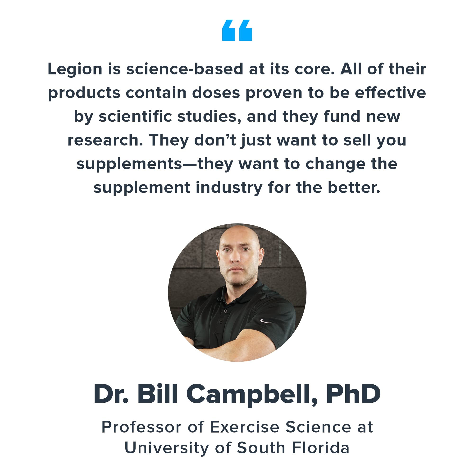 LEGION Pulse Pre Workout clear label highlighting transparency and clean ingredients.