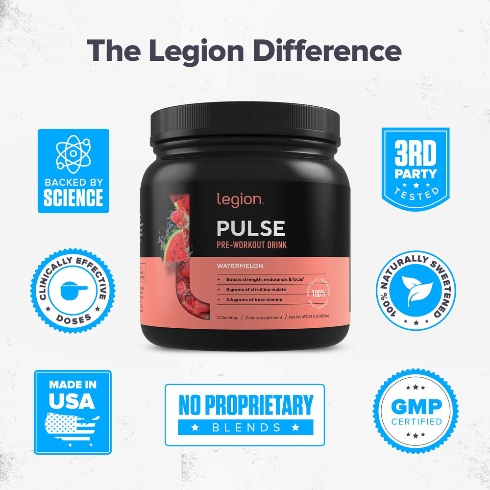 LEGION Pulse Lab certification badge confirming purity and potency.