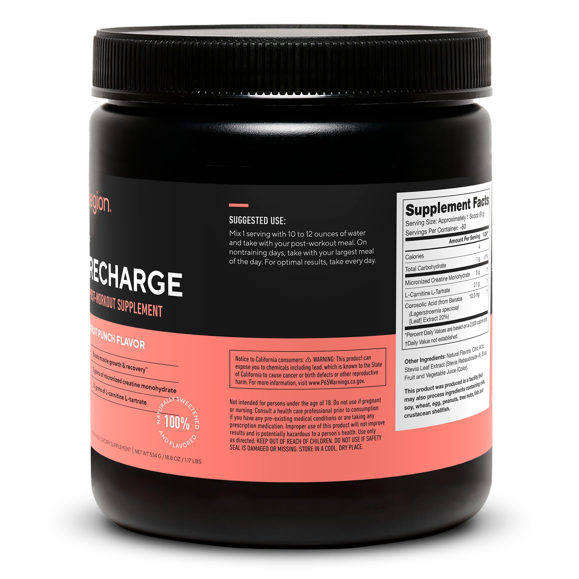 Legion Recharge lab-testing confirms purity and potency.