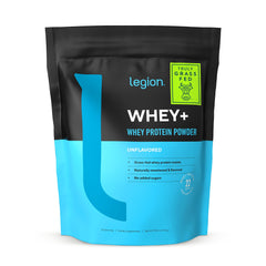 LEGION Whey+ is poured into a shaker for quick mix and smooth texture