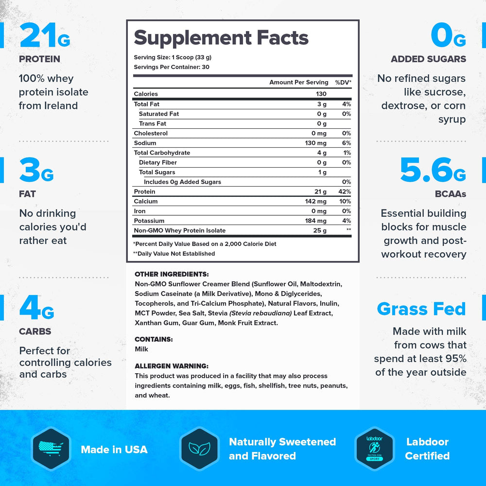 LEGION Whey+ scoop showing 22g protein per serving for daily fuel.