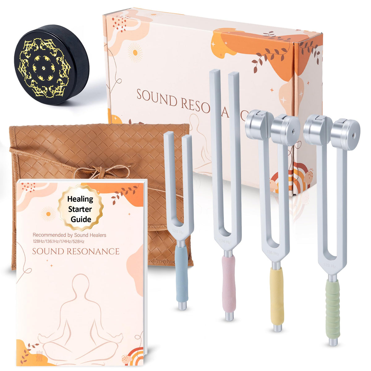 LEGUANG weighted 128Hz tuning fork for focused chakra balance during meditation.