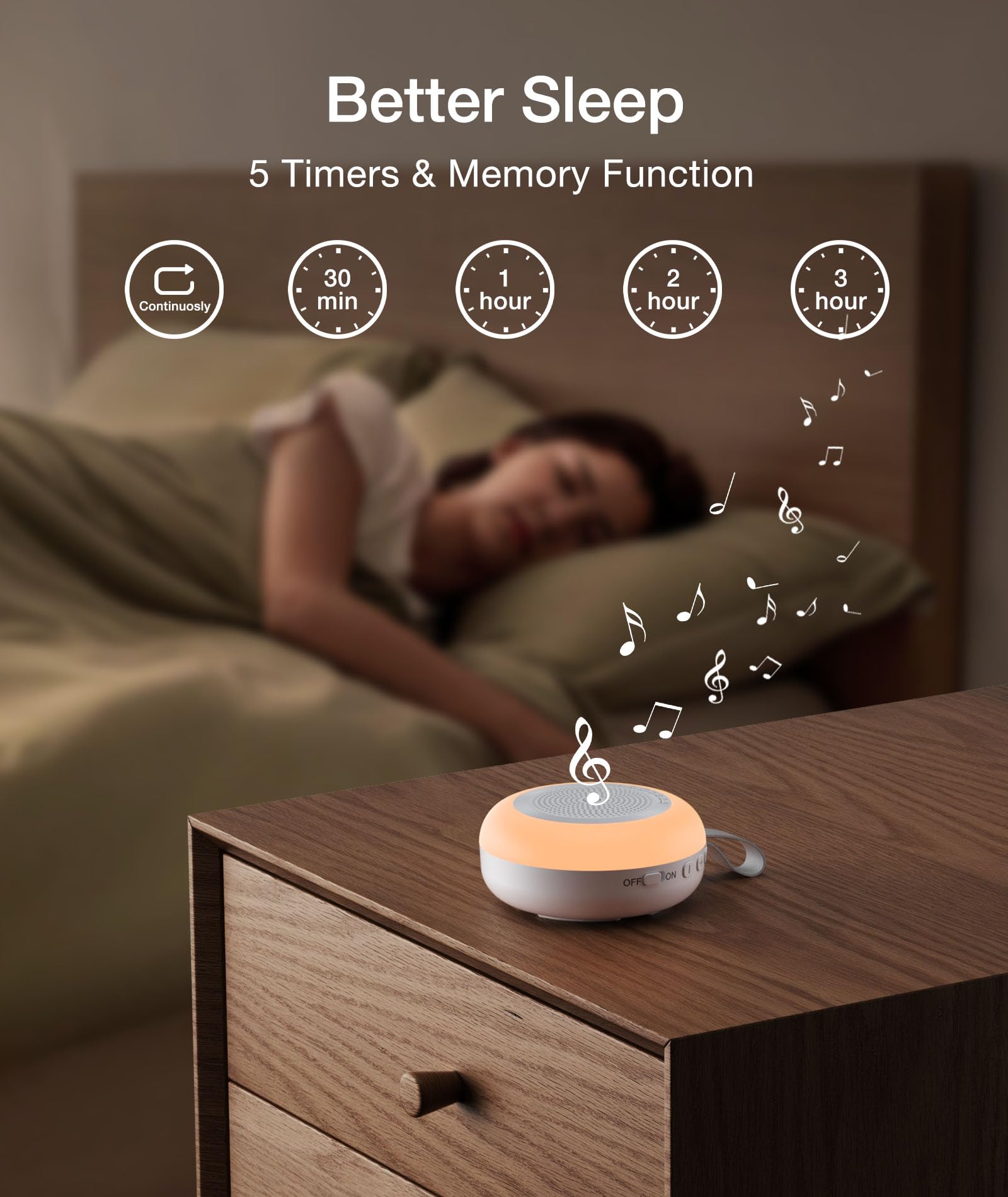 LEICEX mini sound machine with USB-C charging and built-in battery