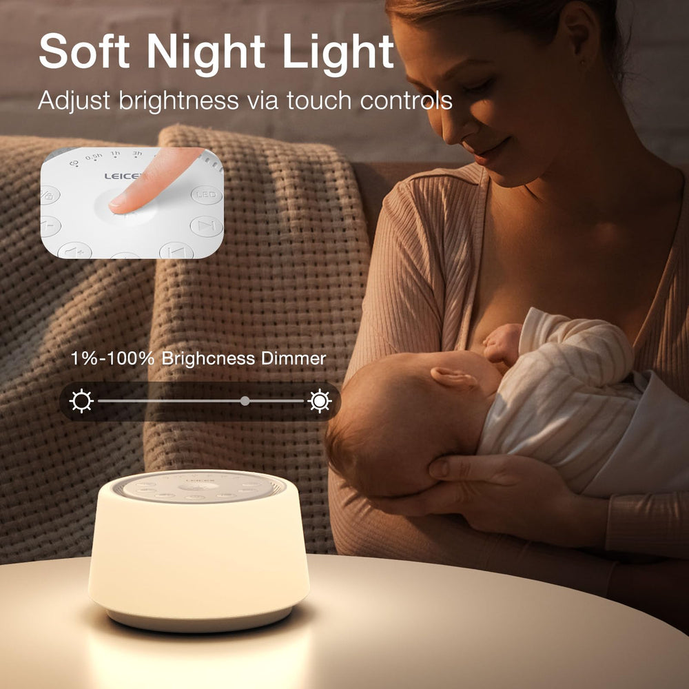 LEICEX device with fetal heartbeat tone for baby sleep support.