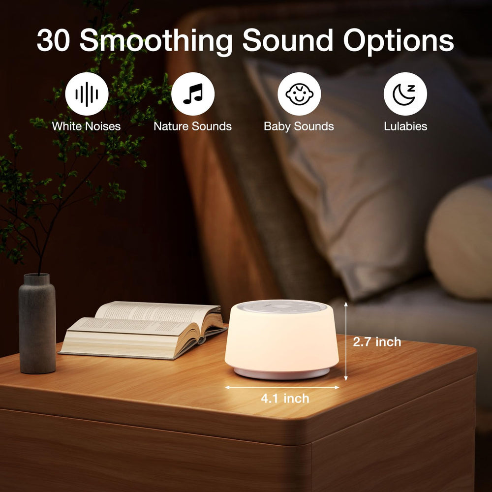Close-up of touch lamp brightness control on LEICEX white noise machine.