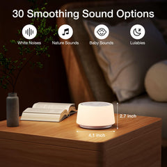 Close-up of touch lamp brightness control on LEICEX white noise machine.