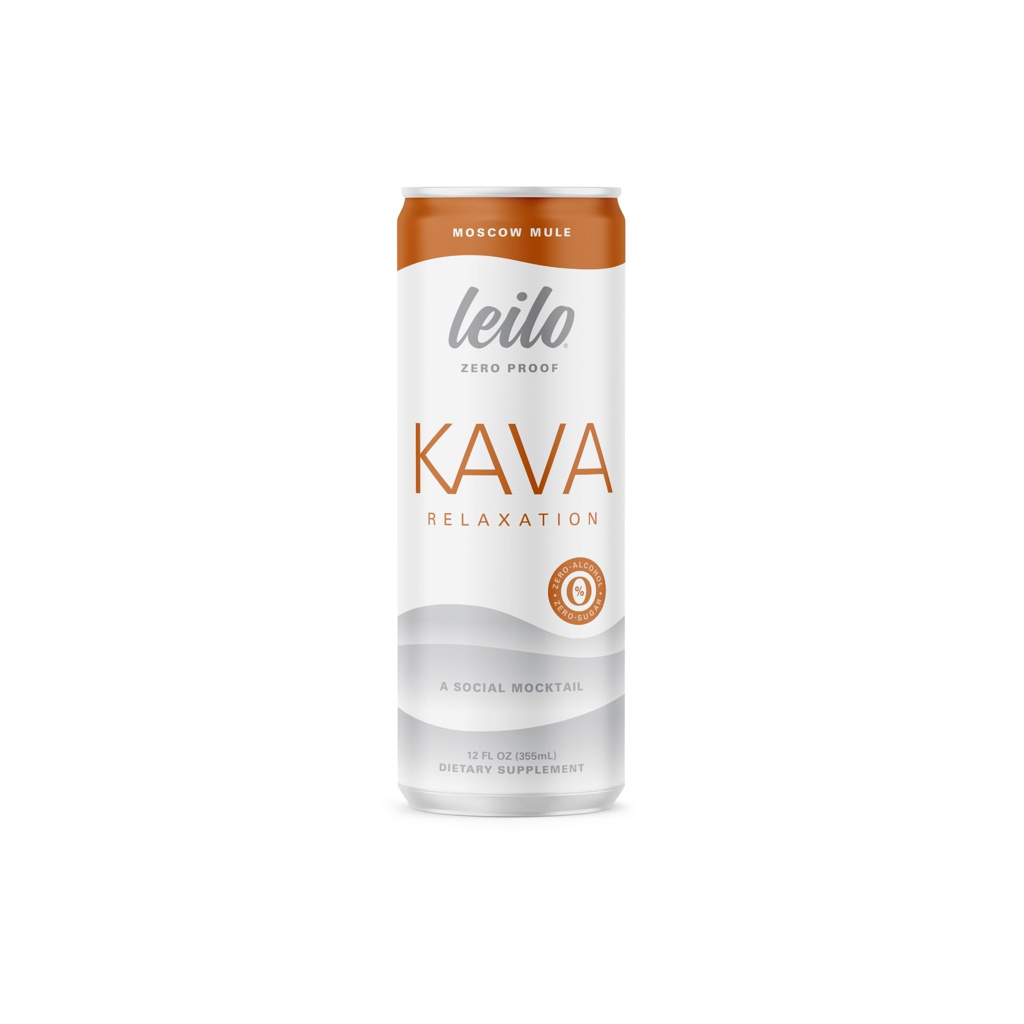 LEILO Kava Moscow Mule can front view, non-alcoholic relaxation in a refreshing sip
