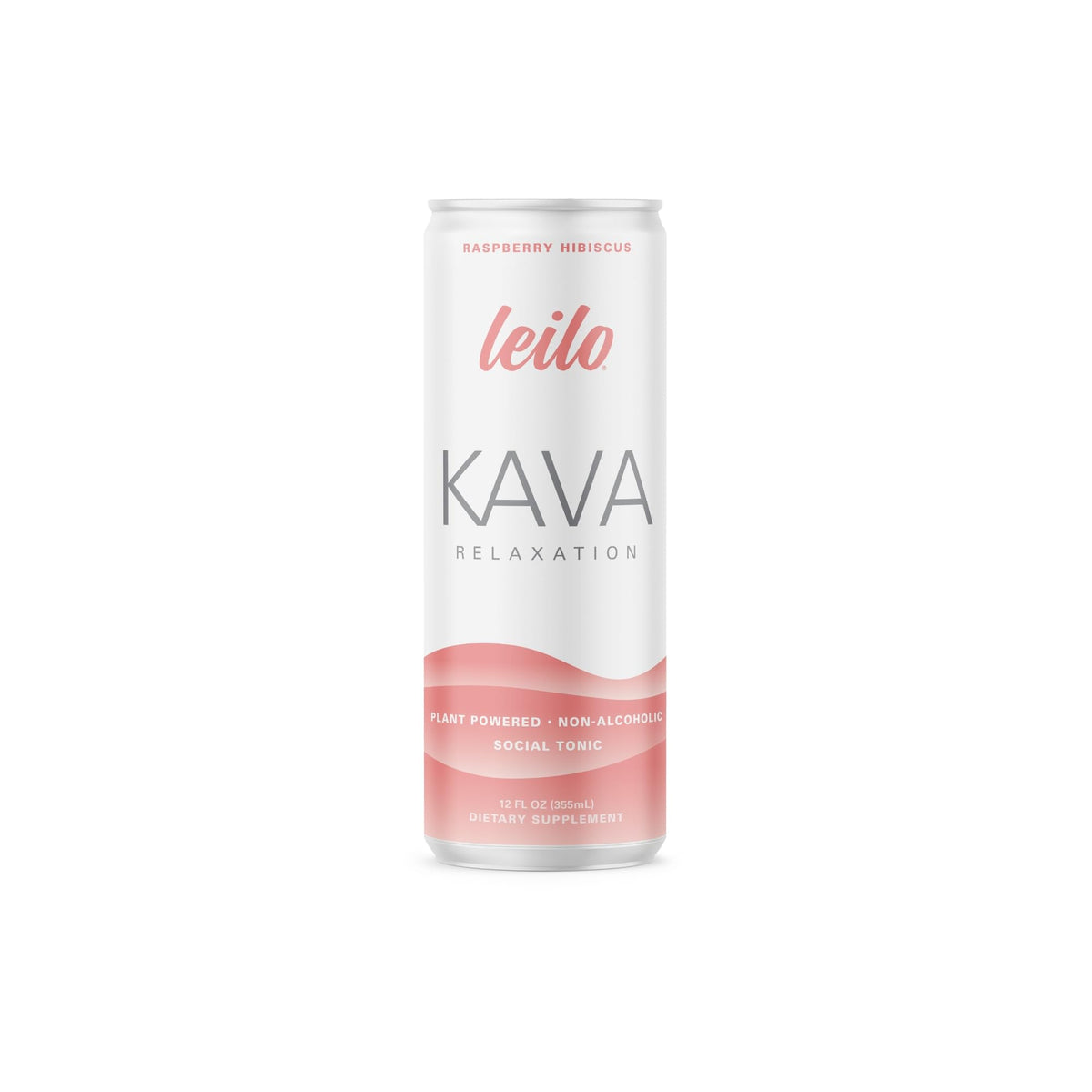 LEILO kava sparkling raspberry hibiscus can showing vibrant color for calming refreshment
