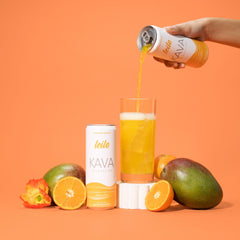 LEILO Tangerine Mango pour over ice for a smooth mocktail moment.