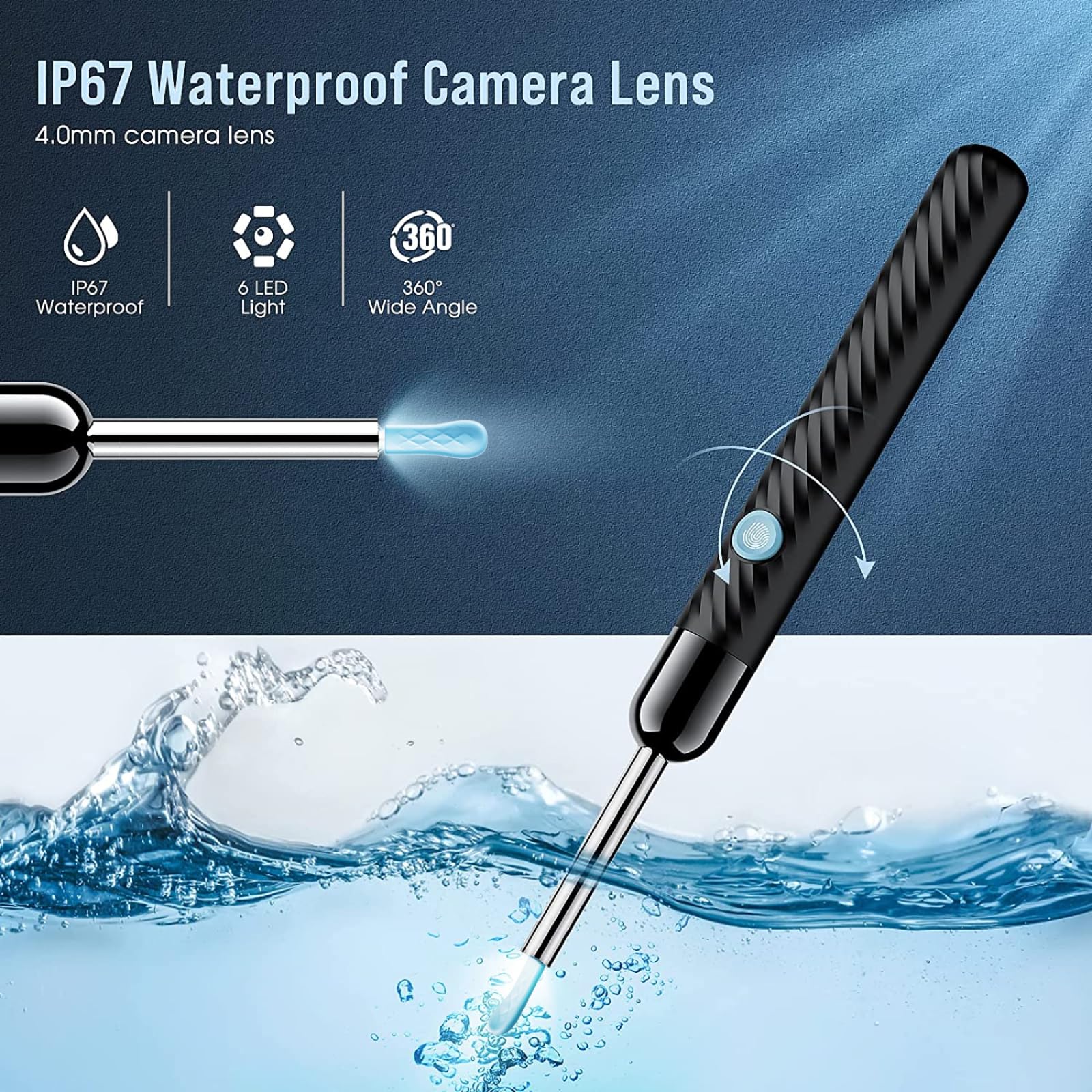 LEIPUT Earwax Removal Otoscope IP67 waterproof for easy post-cleanup.